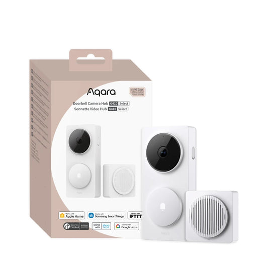 Aqara - Wi-Fi Smart Video Doorbell Aqara Doorbell Camera Hub G410 Select (White)