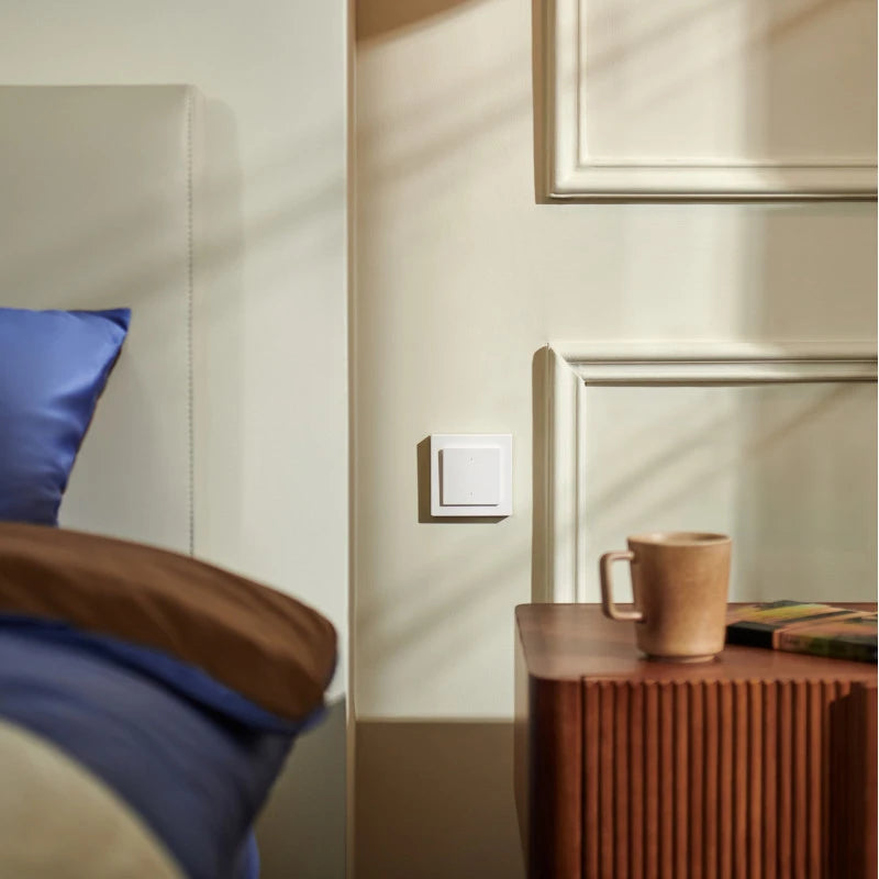 Aqara - Zigbee and Thread Smart Wall Switch Light Switch H2 (2 Buttons, 1 Channel) WS-K07D