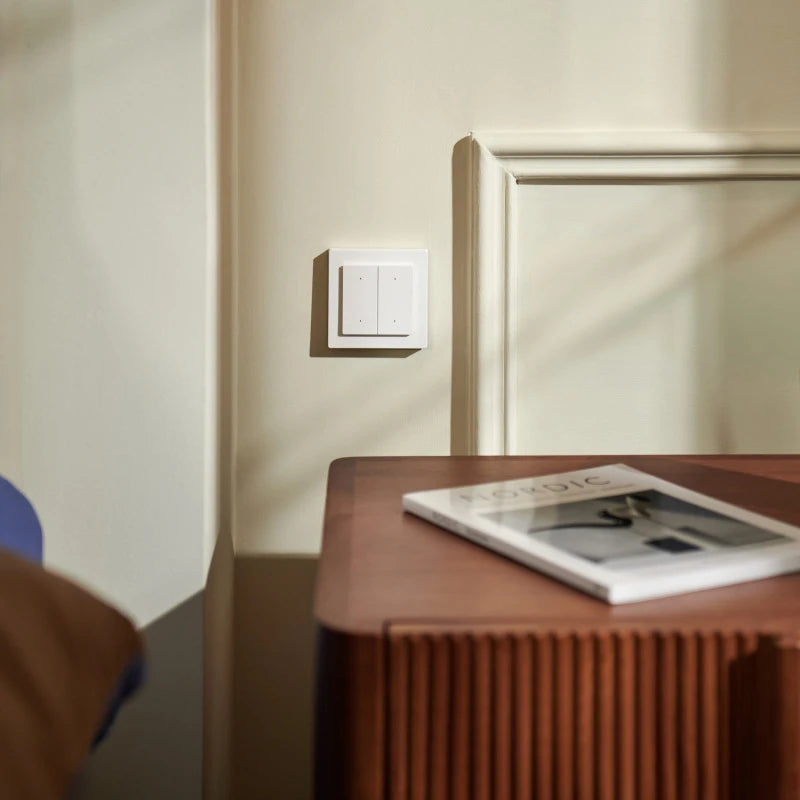 Aqara - Zigbee and Thread Smart Wall Switch Light Switch H2 (4 Buttons, 2 Channels) WS-K08D