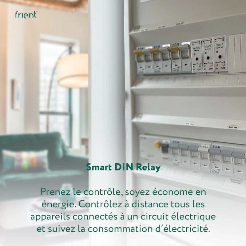 Frient - Zigbee din relay (ON/OFF) + power meter SMRZB-332
