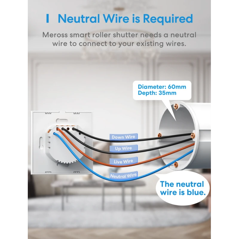 Meross - Matter WIFI roller shutter wall switch MRS100MA-EU