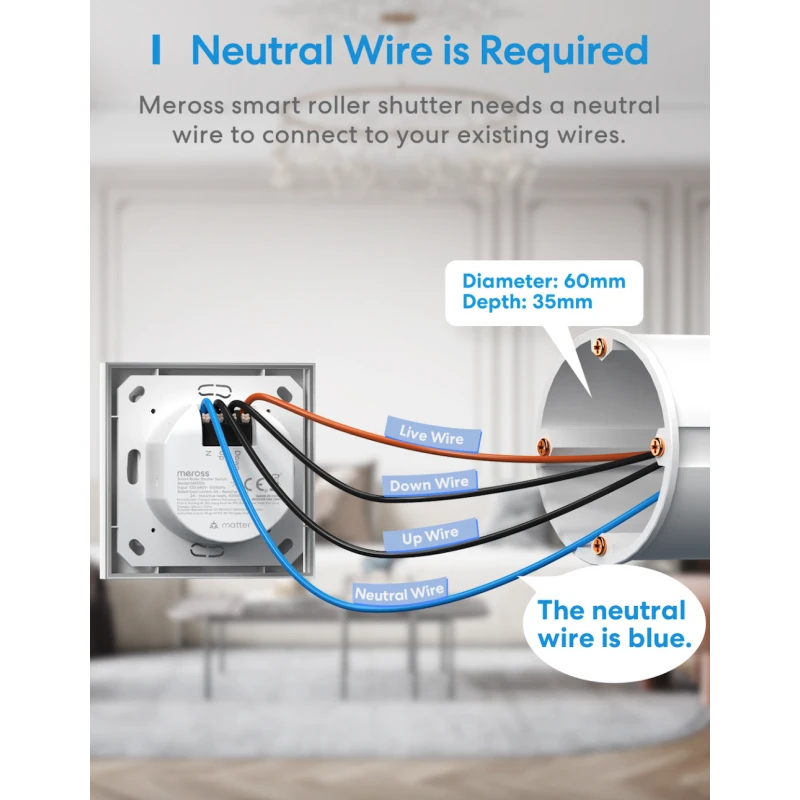 Meross - WIFI Matter roller shutter switch MRS105MA-EU