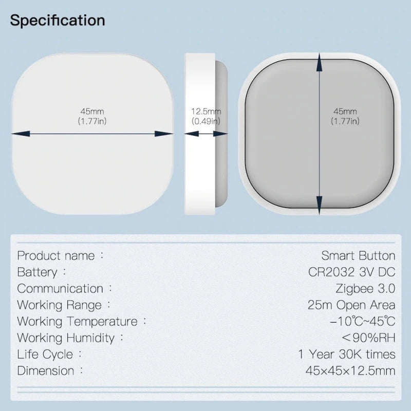 Moes - Zigbee Tuya Smart Button ERS-10TZBVB-AA (Zigbee Doorbell IP55)