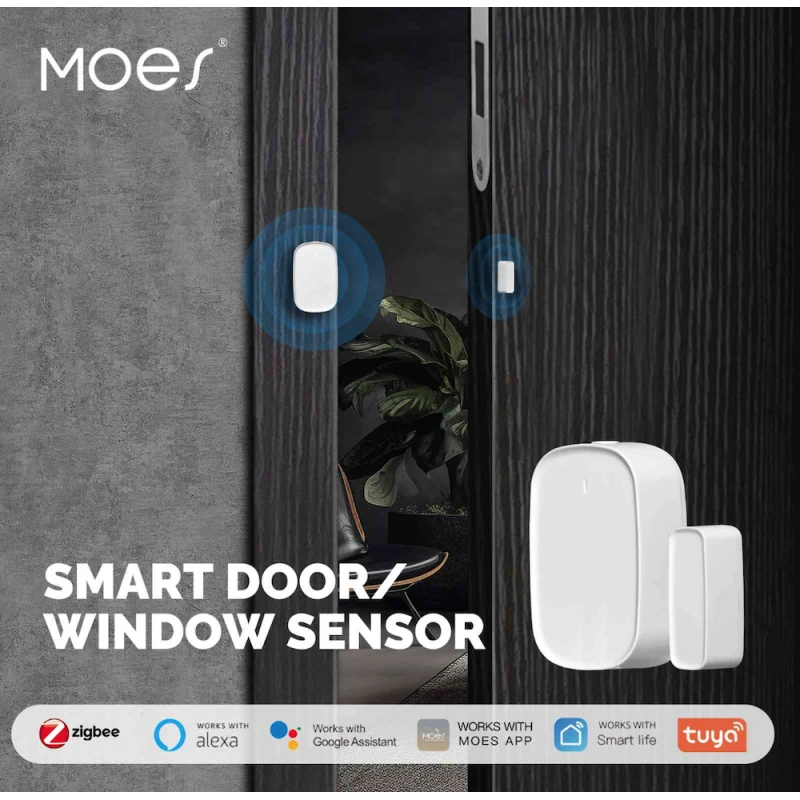 Moes - Zigbee Tuya door or window sensor (black) Smart Life