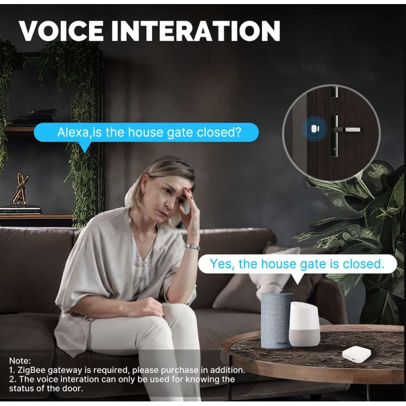 Moes - Zigbee Tuya door or window sensor (black) Smart Life