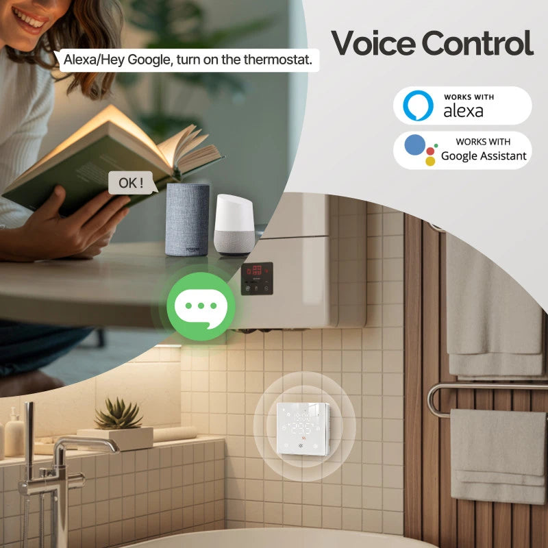 Moes - Zigbee room thermostat on batteries (Tuya Smart Life) White