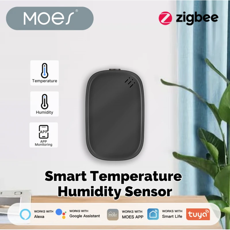 Moes - Tuya Zigbee temperature and humidity sensor (black)