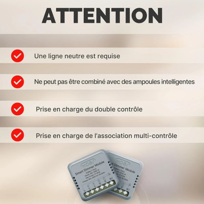Moes - Zigbee Tuya 2-channel dimmer module ZM-105B-M