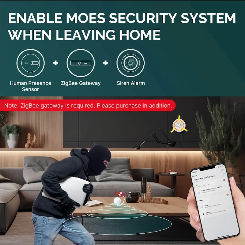 Moes - Zigbee Tuya presence detector (radar technology) ZSS-LP-HP02-MS