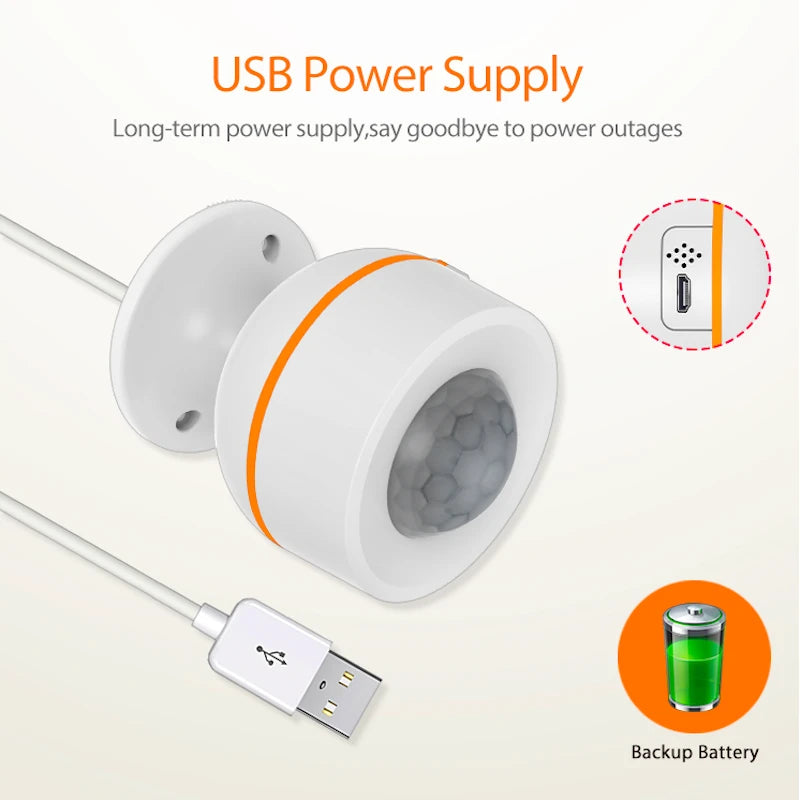 Neo - Tuya Zigbee motion detector 5V/1A power supply or 2x CR123 NAS-PD07B2