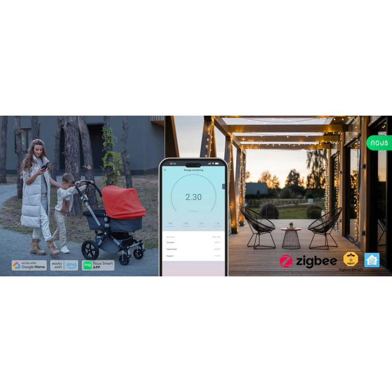 Nous - 2x Zigbee Tuya outdoor Plug Schuko Version A6Z-2