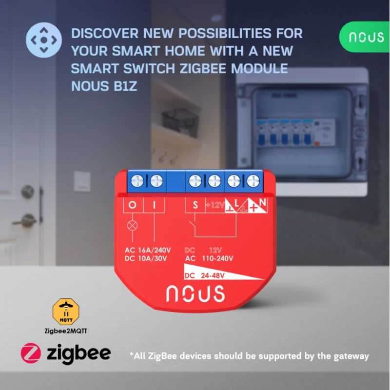 Nous - Module Zigbee ON/OFF (10A DC, 16A AC) - 1 charge B1Z