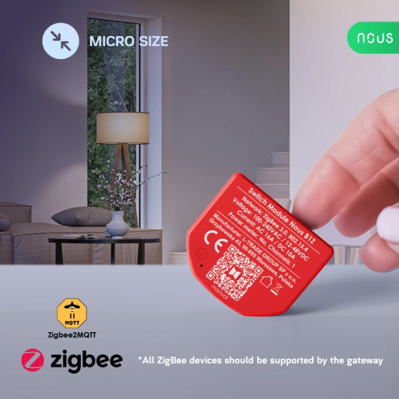 Nous - Module Zigbee ON/OFF (10A DC, 16A AC) - 1 charge B1Z