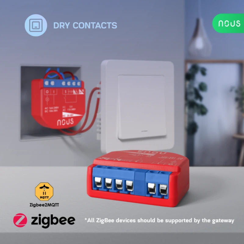Nous - Module Zigbee ON/OFF (10A DC, 16A AC) - 1 charge B1Z