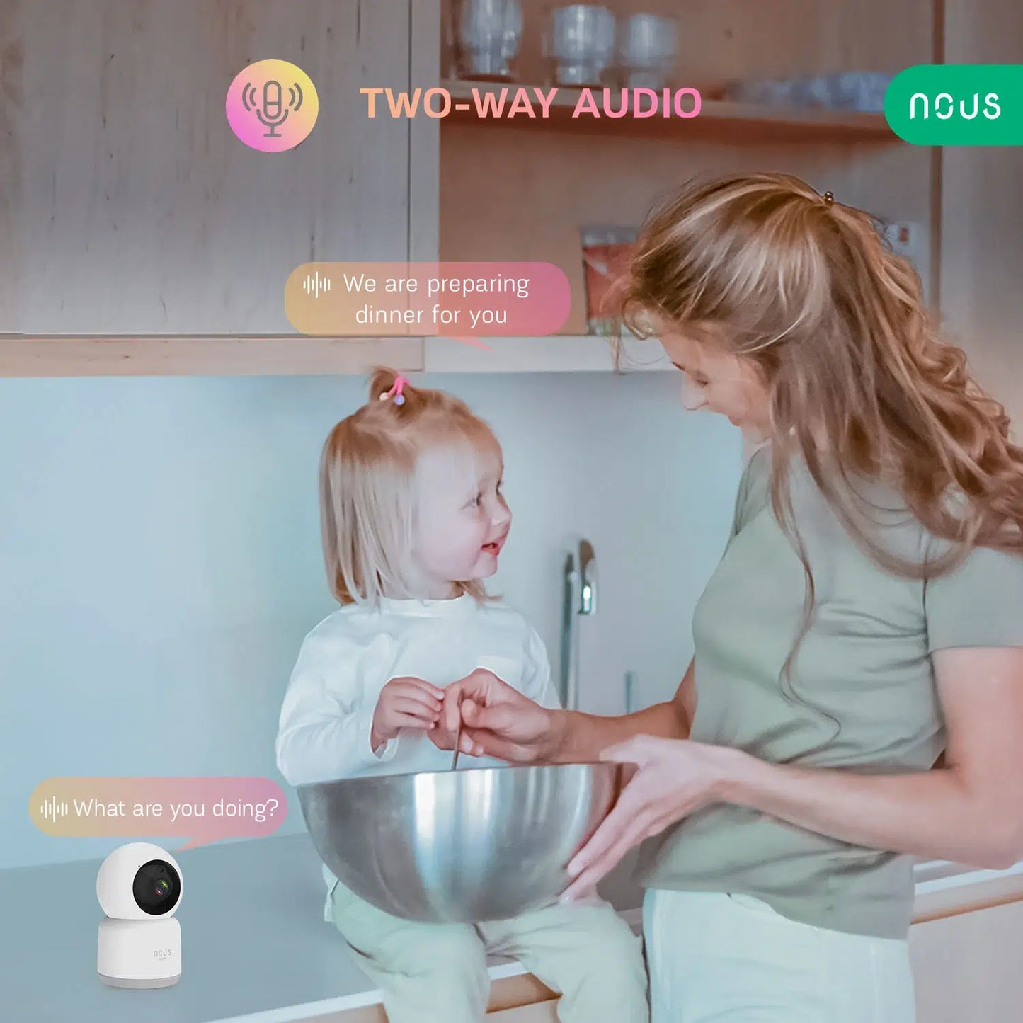 Nous – Vnitřní WIFI kamera Tuya Onvif PTZ Nous W2