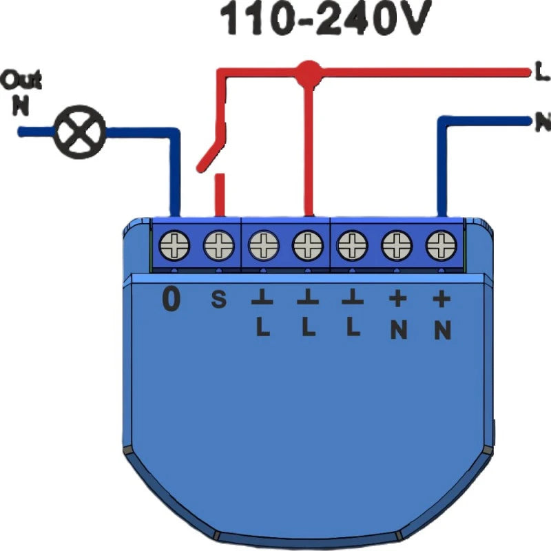 Nous - Zigbee ON/OFF module + Consumption measurement (10A DC, 16A AC) B2Z