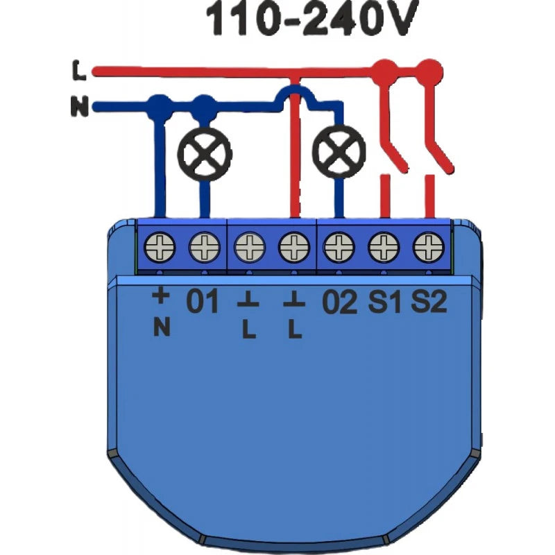 Nous - Zigbee ON/OFF module + Consumption measurement - 2 loads B3Z