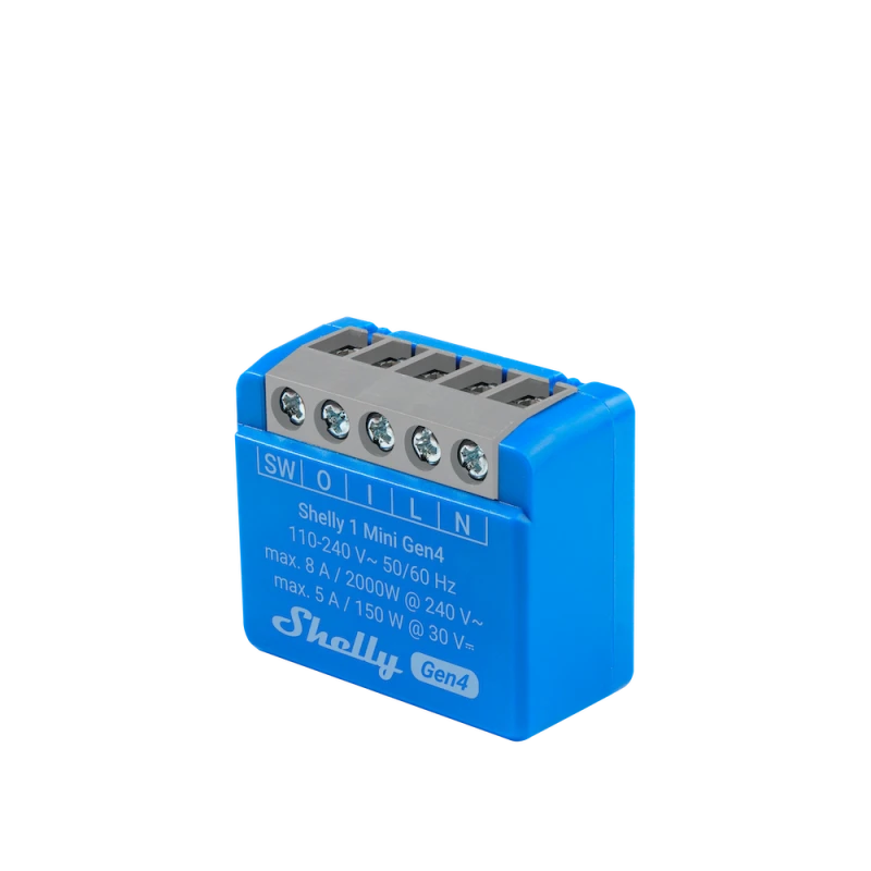Shelly - Wifi, Zigbee and Matter module (dry contact) 8A Shelly 1 Mini Gen4