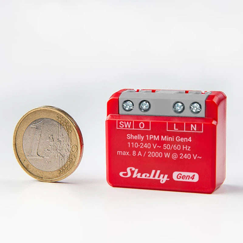 SHELLY - Wifi, Zigbee and Matter module 8A + energy consumption Shelly 1PM Mini Gen4