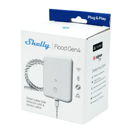 Shelly - WiFi, Bluetooth, Zigbee, Matter Flood Sensor Gen4 Flood 4