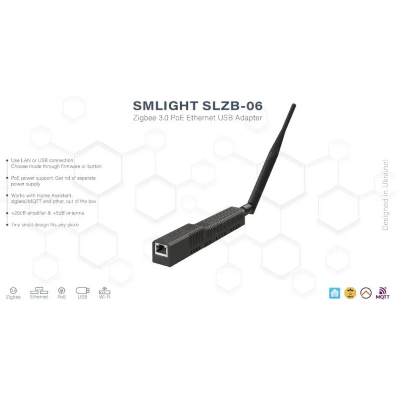 Smlight - USB Ethernet POE Zigbee 3.0 CC2652P SLZB-06 dongle (Zigbee2mqtt a ZHA)