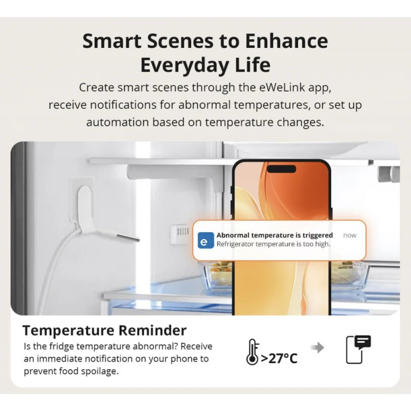 Sonoff - Zigbee teplotní senzor s displejem a externí sondou IP65 SNZB-02LD