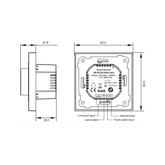 Sunricher - Matter over Thread 230V rotary dimmer switch - LED dimmable