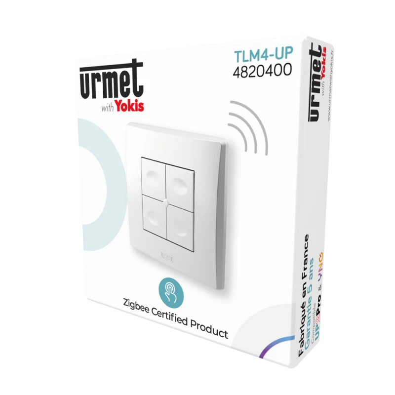 Urmet Yokis - Wall-mounted 4-button Zigbee remote control + Binding function TLM4-UP