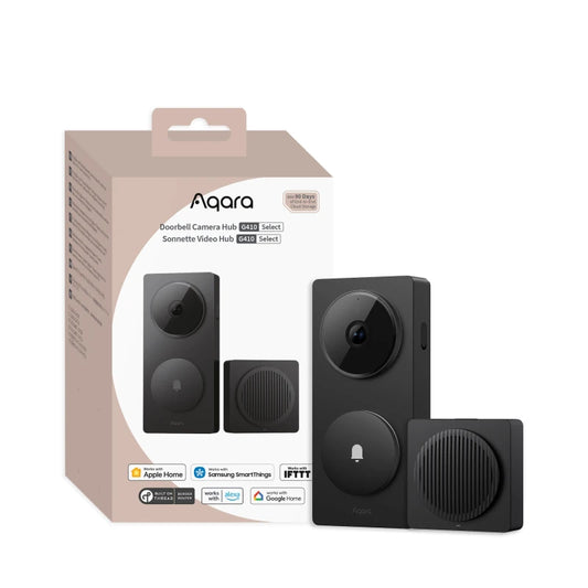 Aqara - Wi-Fi Smart Video Doorbell Aqara Doorbell Camera Hub G410 Select (Black)