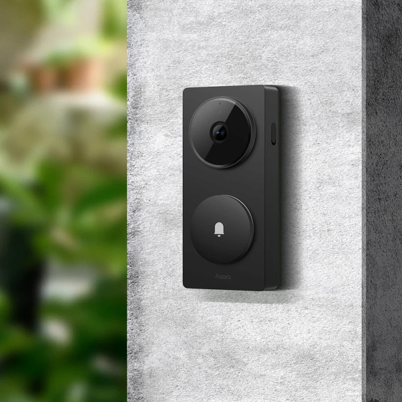 Aqara - Wi-Fi Smart Video Doorbell Aqara Doorbell Camera Hub G410 Select (Black)
