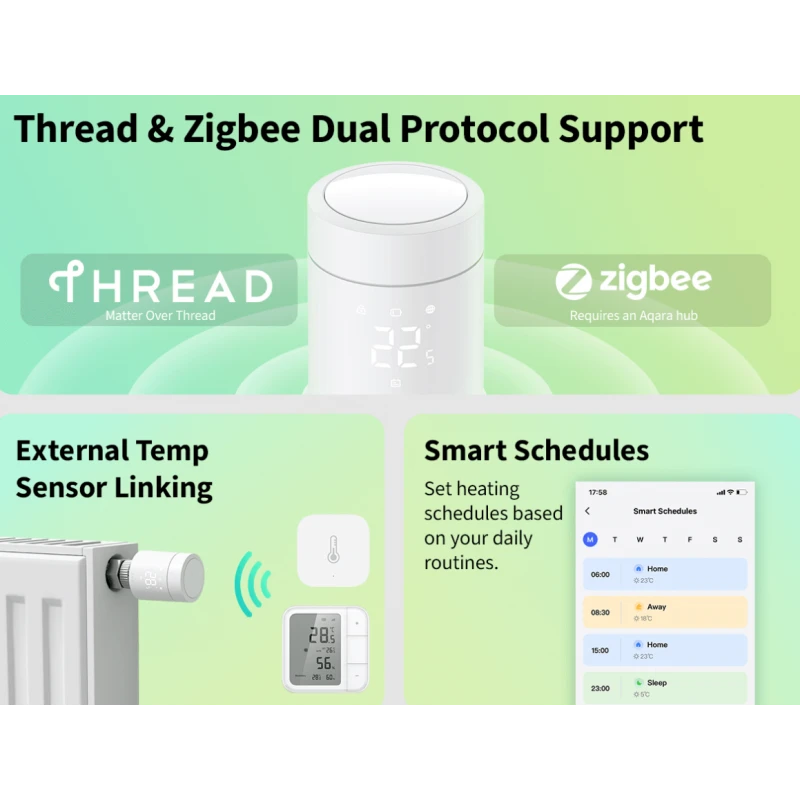 Aqara - Zigbee / Thread Thermostatic Radiator Valve Thermostat W600
