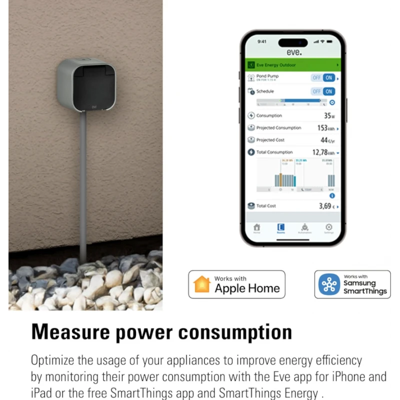 EVE - Matter Over Thread Energy Outdoor Socket IP44