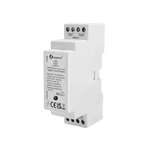 Gledopto GL-DR-001Z - DIN rail relay module with energy meter