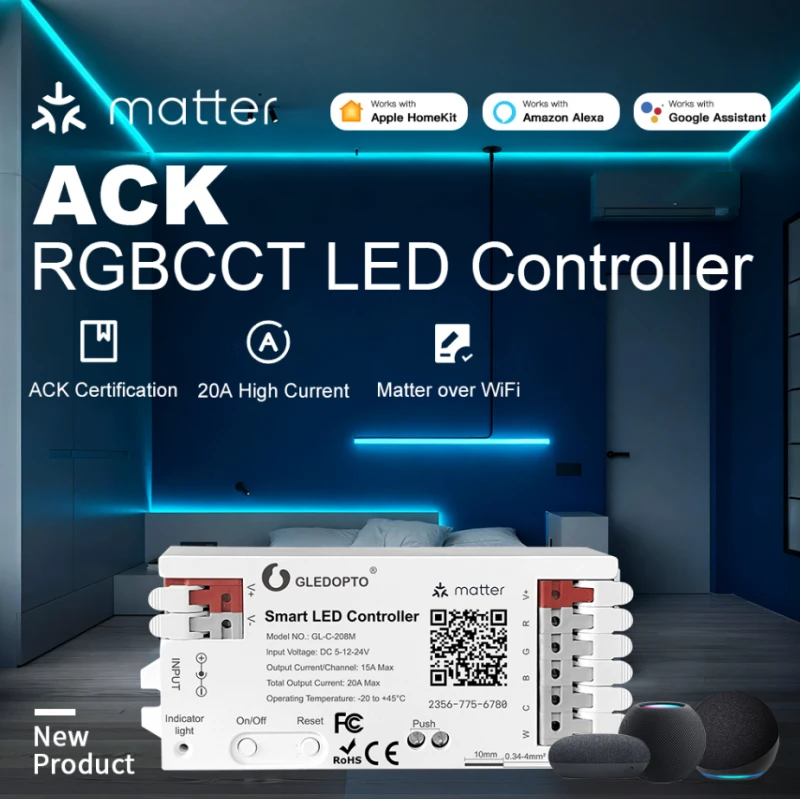 Gledopto GL-C-208M - Matter Smart LED controller ACK RGB-CCT