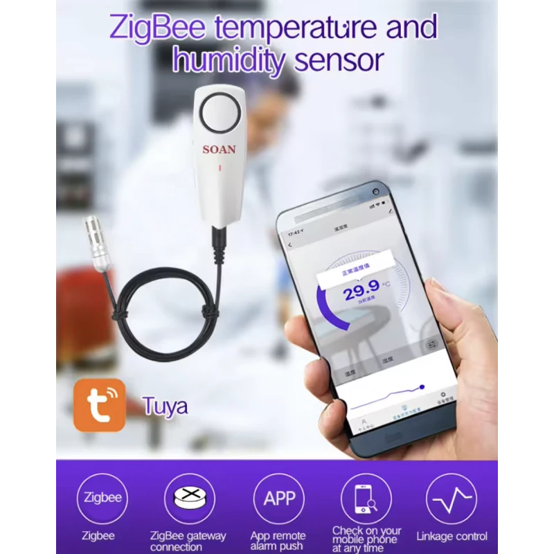 Haozee - Zigbee temperature and humidity sensor Tuya Smart Life