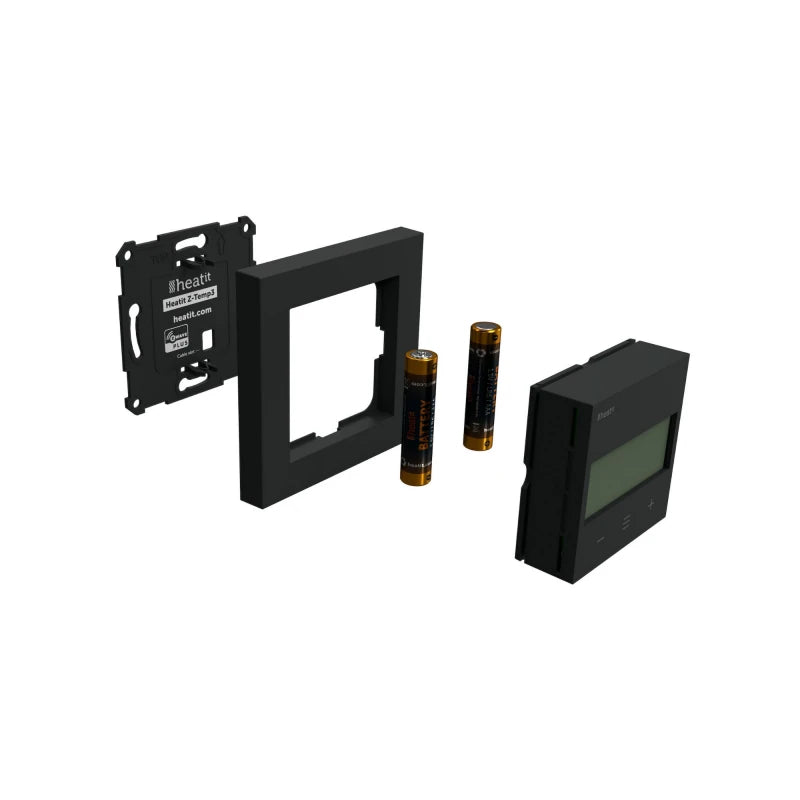 Heatit - Battery operated thermostat Z-Wave Z-TEMP3 black