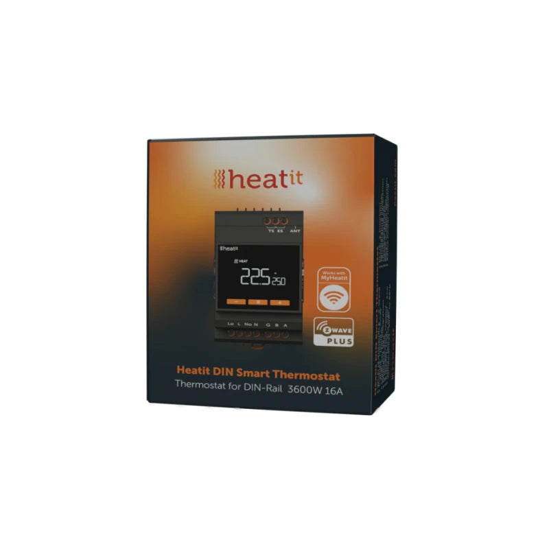 Heatit - Z-Wave 800 termostaatti DIN-kiskoon 16A / 3600W
