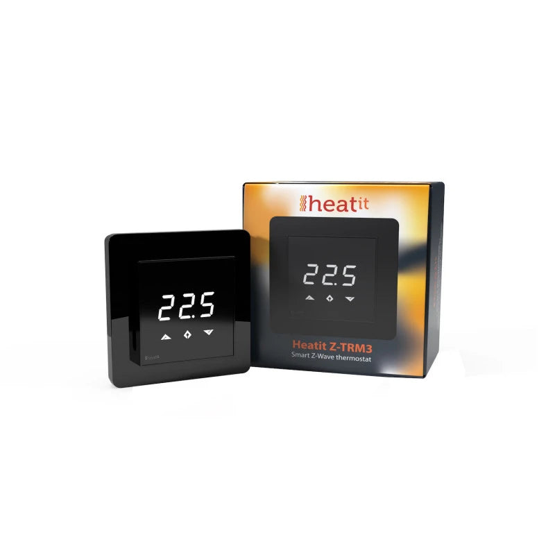 Heatit - Z-Wave+ termostaatti lattialämmitys sähkö 16A musta