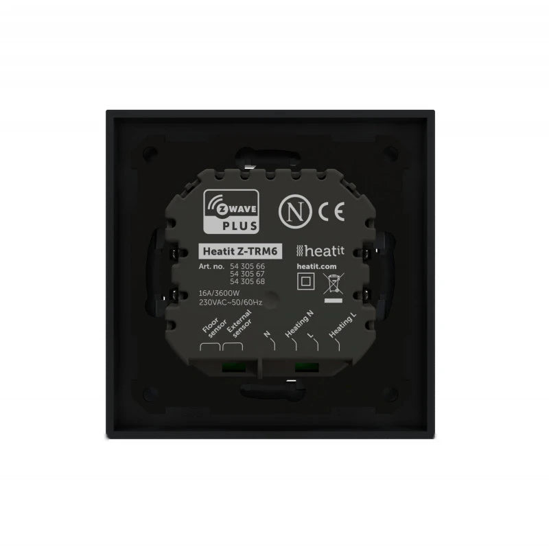 Heatit - Z-TRM6 Z-Wave+ 800 elektroninen termostaatti (musta)