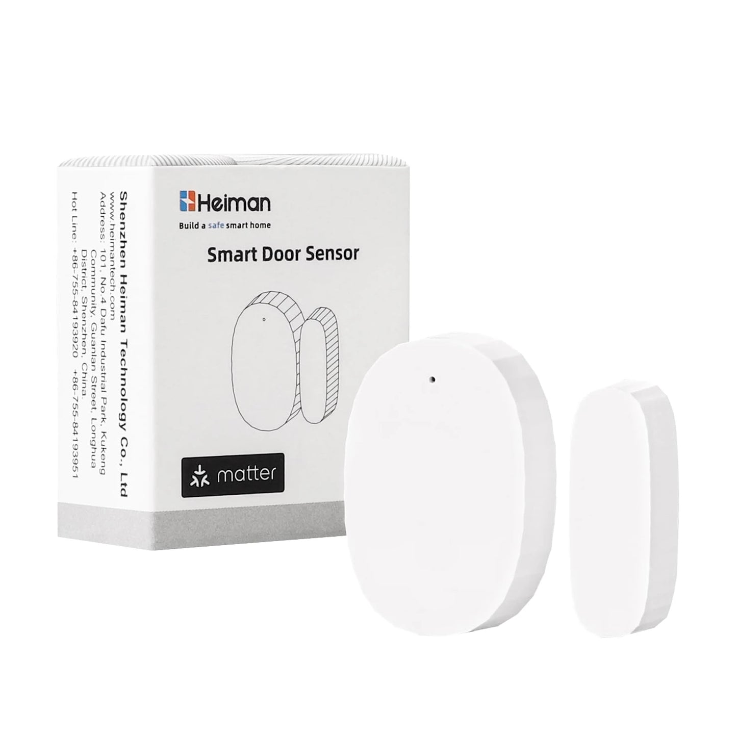 Heiman - Kierteen ylittävä materiaali -ovi- tai ikkuna-anturi D1-M