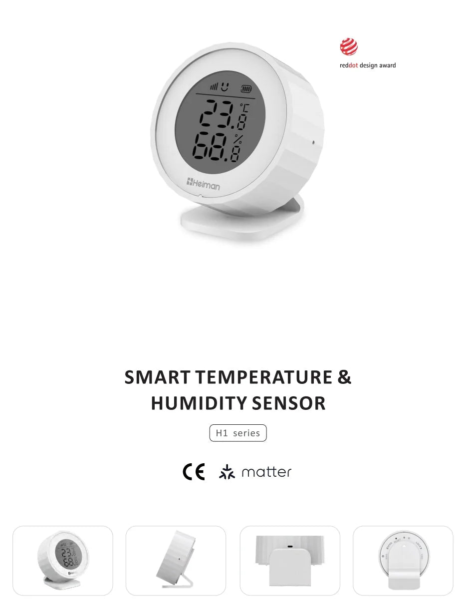 Heiman - Matter Over Thread -lämpötila- ja kosteusanturi H1-M