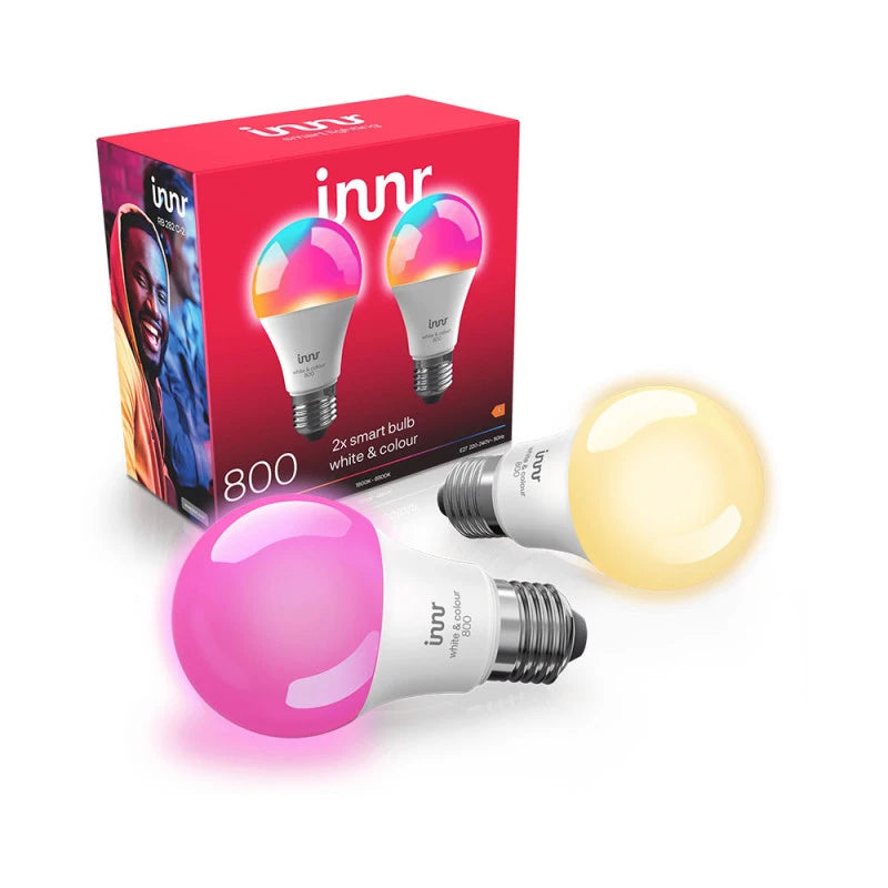 Innr - 2x λάμπες Zigbee E27, λευκό και χρώμα, 800 lumen RB282C-2