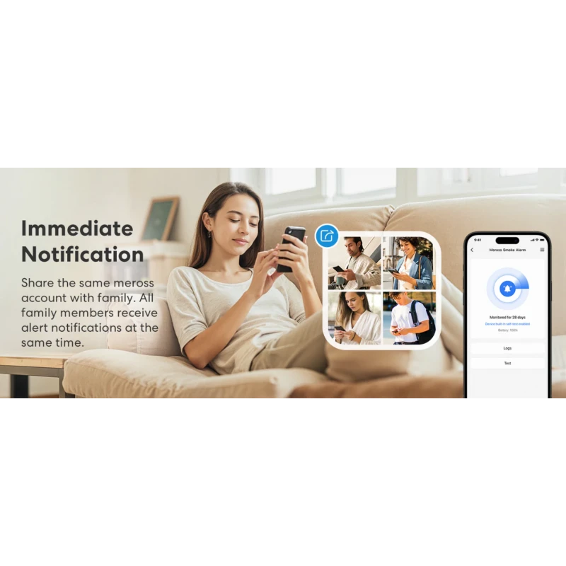 Meross - 3x Smoke Detectors + Hub Matter MSH450