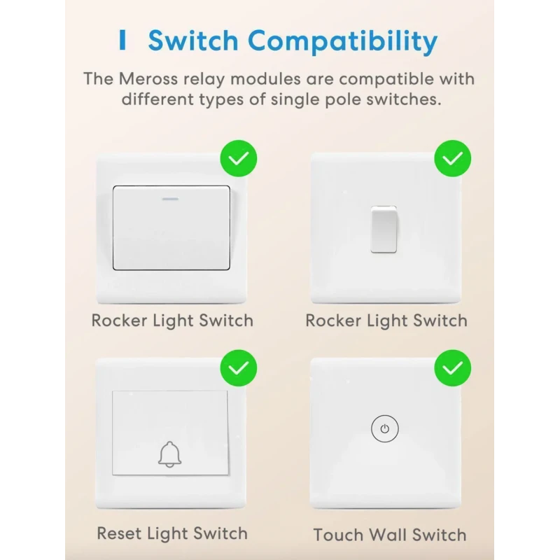 Meross - 4x WIFI Matter switch modules + Power measurement MSS815MAQUA-UN