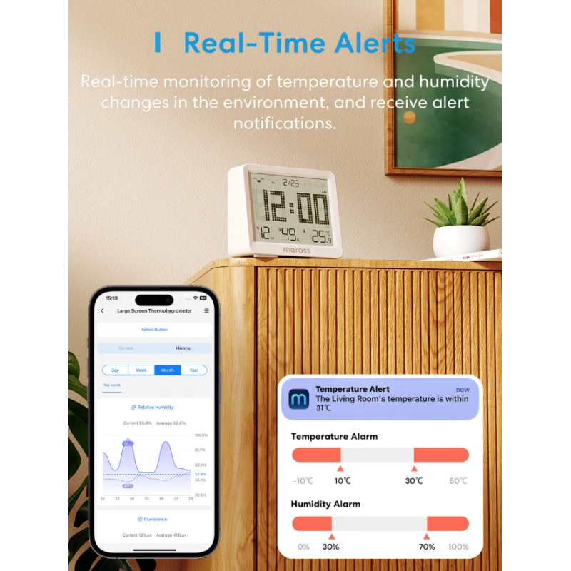 Meross - Lämpötila- ja kosteusanturi (vaatii keskittimen)
