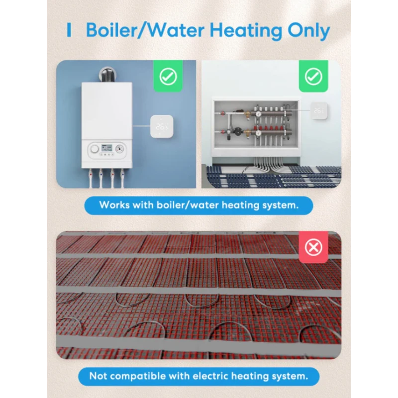 Meross - Matter lattialämmitys-/kattilatermostaatti MTS215BMA-EU