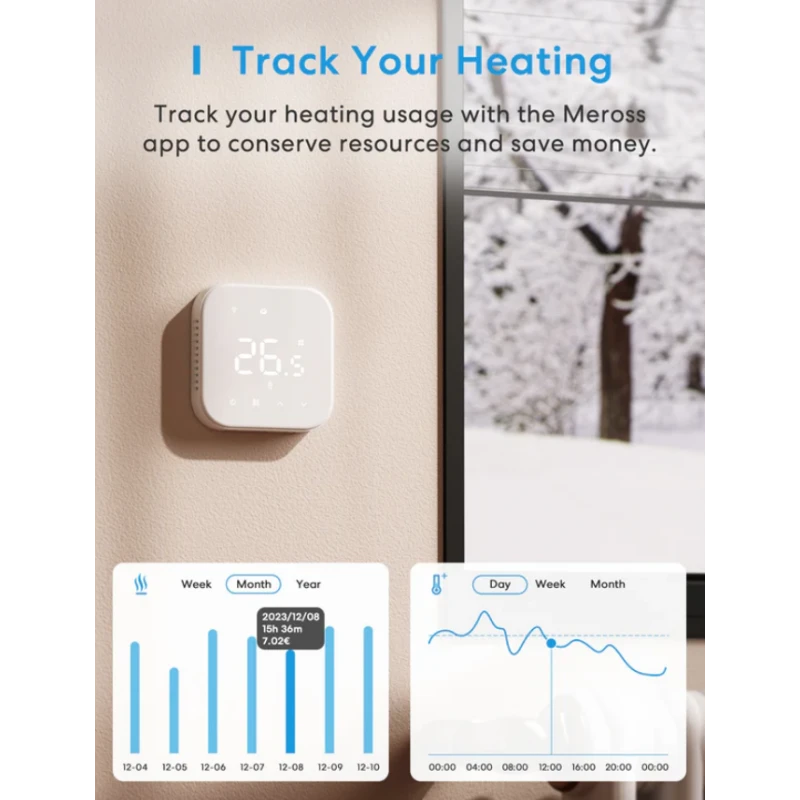 Meross - Matter lattialämmitys-/kattilatermostaatti MTS215BMA-EU