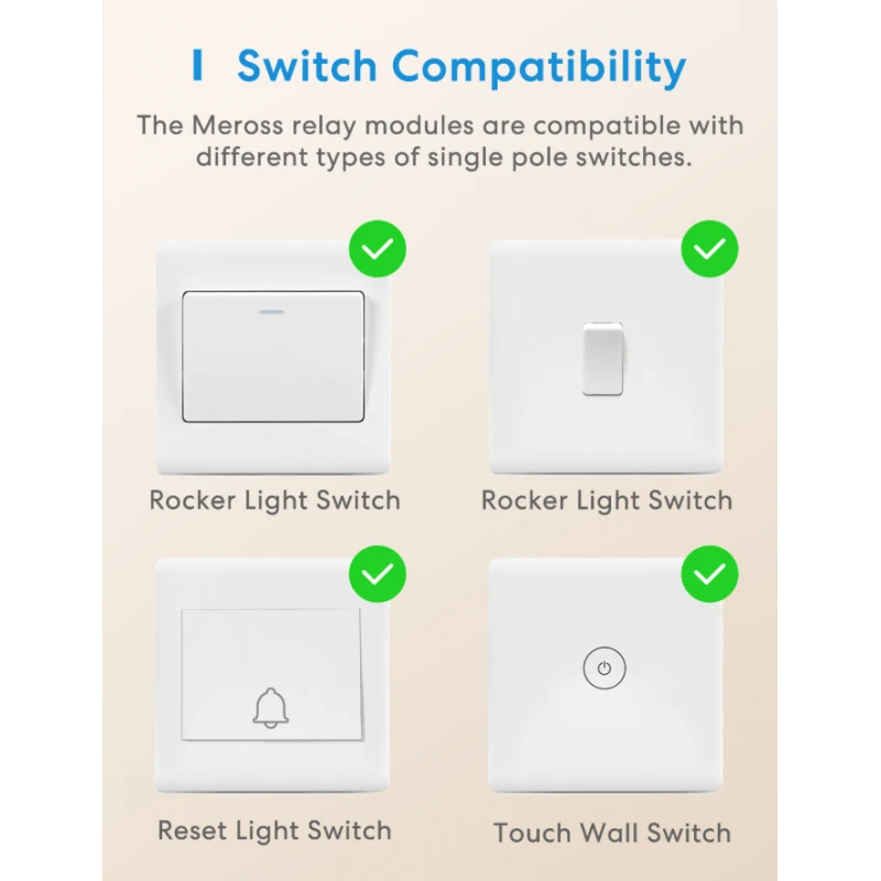 Meross - Matter WIFI switch module + Power meter MSS815MA-UN
