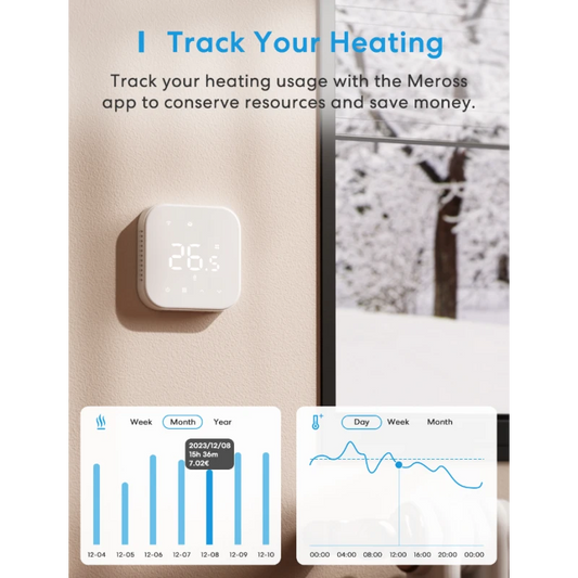 Θερμοστάτης Meross - Matter WIFI για ηλεκτρική ενδοδαπέδια θέρμανση