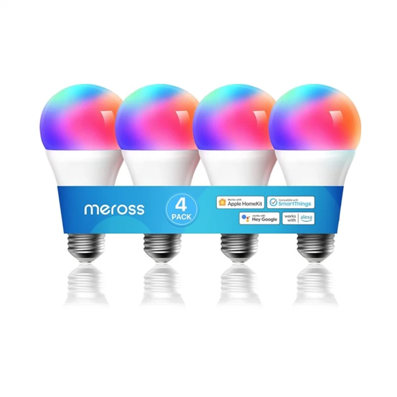 Meross MSL120 - 4x colour E27 WiFi LED bulbs compatible with Apple HomeKit